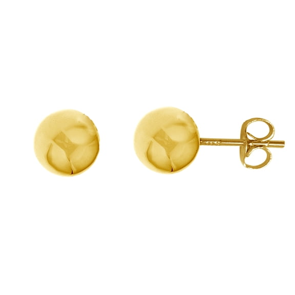 14K Yellow Gold Ball Stud Post Earrings for Women 3,4,5,6,7,8mm (5 mm)