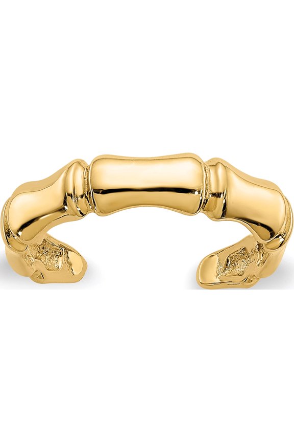 14K Yellow Gold Bamboo Toe Ring Made In United States c2094