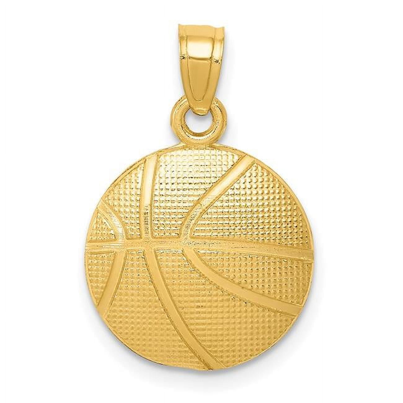 14K Yellow Gold Basketball Pendant Walmart