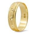 thumbnail image 1 of 14K Yellow Gold Beaded Milgrain Circle Pattern Solid Gold 6mm Wedding Band, 1 of 5