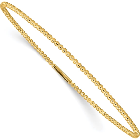 Jewelry by Sweet Pea 14K Yellow Gold Beaded Slip-on Bangle