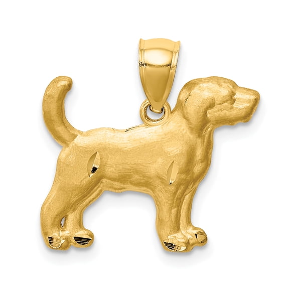 14K Yellow Gold Beagle Pendant