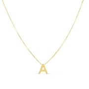 KARAT RUSH 14K Yellow Gold Block Initial "A" on 18in Box Chain with Lobster Clasp