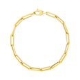 thumbnail image 1 of 14K Yellow Gold Bold Paperclip Chain Bracelet Size 7.5 inches, 1 of 2