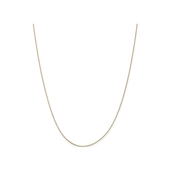 Gem & Harmony 14K Yellow Gold Box Chain 0.500mm Necklace 18 inches for Women