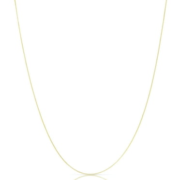 14K Yellow Gold Box Chain Necklaces 0.7MM-1.1MM, Real 14K Gold, Lobster Clasp, 16-24 Inch, Next Level Jewelry