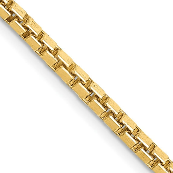 14K Yellow Gold Box Chain Styles Necklace 24 inch 2.5 mm with Lobster Clasp