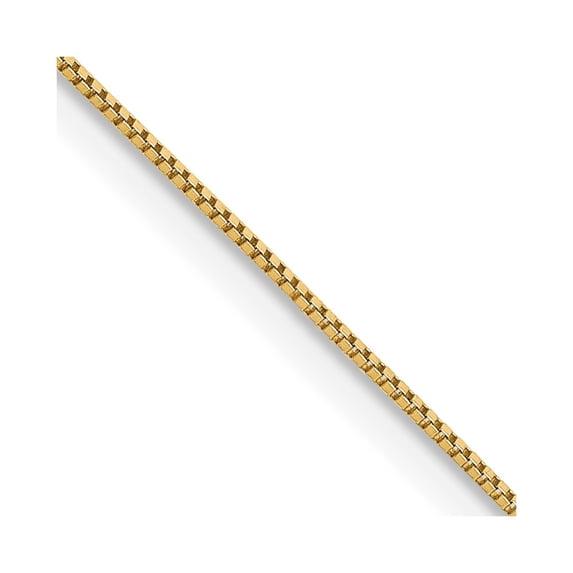 14K Yellow Gold Box Chain Styles Necklace 24 inch Carded .5 mm Link with Spring Ring Clasp 0.5