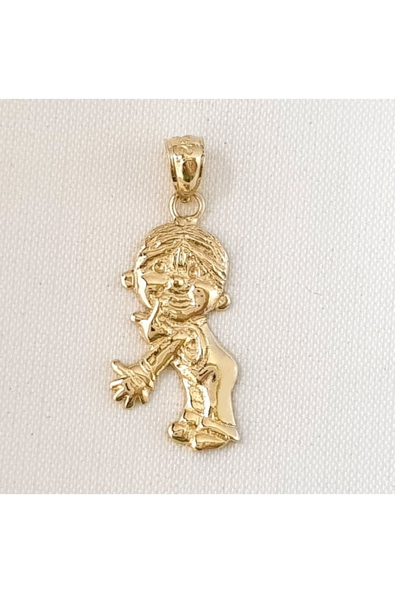 14K Yellow Gold Boy Pendant