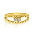 thumbnail image 1 of 14K Yellow Gold Braided Two-Stone Diamond Ring, 1 of 1