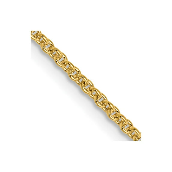 14K Yellow Gold Cable Chain Styles Necklace 1.4 mm Round 16 inch