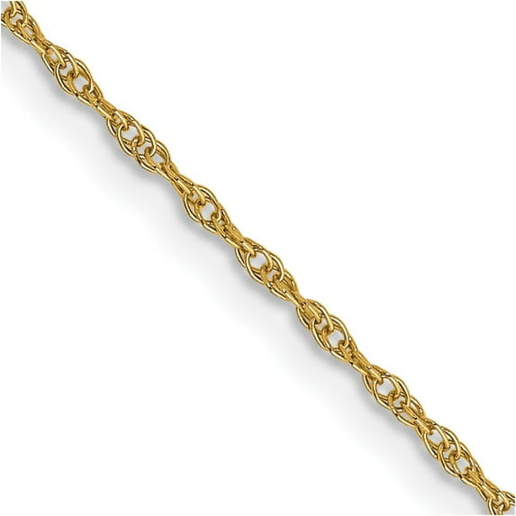 14K Yellow Gold Cable Chain Styles Necklace 16 inch Carded .95 mm Rope with Spring Ring Clasp 0.95