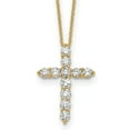thumbnail image 1 of 14K Yellow Gold Cable Diamond Necklace Chain True Origin 1 1/2 carat Lab Grown VS/SI D E F Cross 18 inch 24.62 mm, 1 of 6