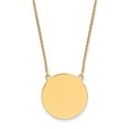 thumbnail image 1 of 14K Yellow Gold Cable Necklace with Pendants Chain Plain .013 Gauge Circular Engravable Disc 18in 18 inch 22.5 mm, 1 of 2