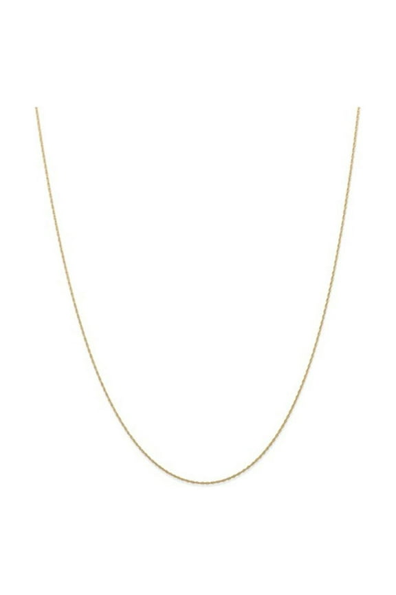 Gem & Harmony 14K Yellow Gold Cable Rope Chain 0.500mm 18 inches for Women