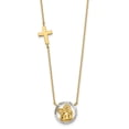thumbnail image 1 of 14K Yellow Gold Cable Themed Necklace Chain D/C Angel & Cross 17 inch 0.8 mm, 1 of 4