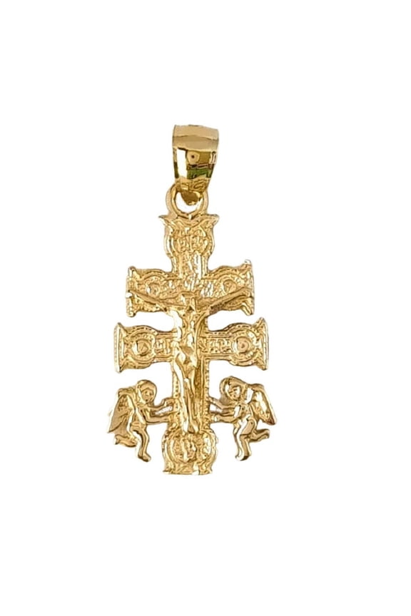 14K Yellow Gold Caravaca Cross Pendant