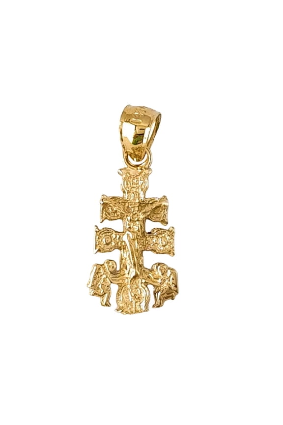 14K Yellow Gold Caravaca Cross Pendant