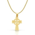 thumbnail image 1 of 14K Yellow Gold Celtic Cross Pendant with 1.5mm Flat Open Wheat Chain Chain Necklace - 18", 1 of 7