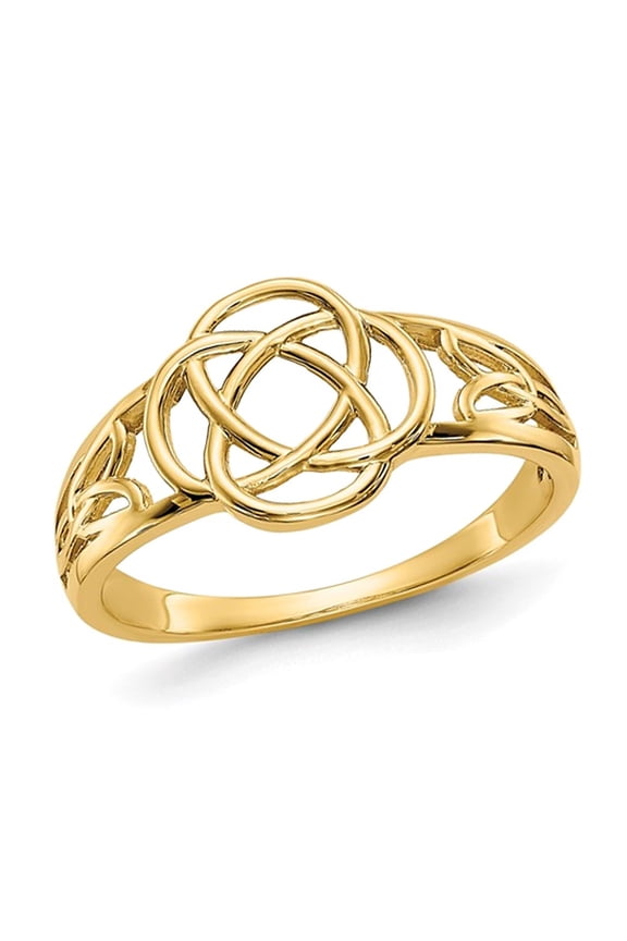 Gem & Harmony 14K Yellow Gold Celtic Knot Ring for Women