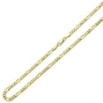 thumbnail image 1 of 14K Yellow Gold Chain 4mm Concaved White Pave Figaro Chain Necklace (16, 18, 20, 22, 24 Inches), 1 of 3