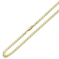 thumbnail image 1 of 14K Yellow Gold Chain 5mm White Pave Curb Chain Necklace (22, 24, 26 Inches), 1 of 3