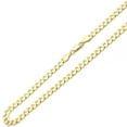 thumbnail image 1 of 14K Yellow Gold Chain 6mm White Pave Curb Chain Necklace (22, 24, 26 Inches), 1 of 3