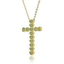 14K Yellow Gold Chain Cross Necklace Collection CZ Zircon Micro Inlaid Pendant Exquisite Jewelry