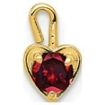 thumbnail image 1 of 14K Yellow Gold Charm Pendant (01) January Synthetic Birthstone Red 7 mm 4, 1 of 3