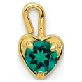 thumbnail image 1 of 14K Yellow Gold Charm Pendant (05) May Synthetic Birthstone Green 7 mm 4, 1 of 3