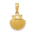 thumbnail image 1 of 14K Yellow Gold Charm Pendant 17 mm 10 Scallop Shell, 1 of 4