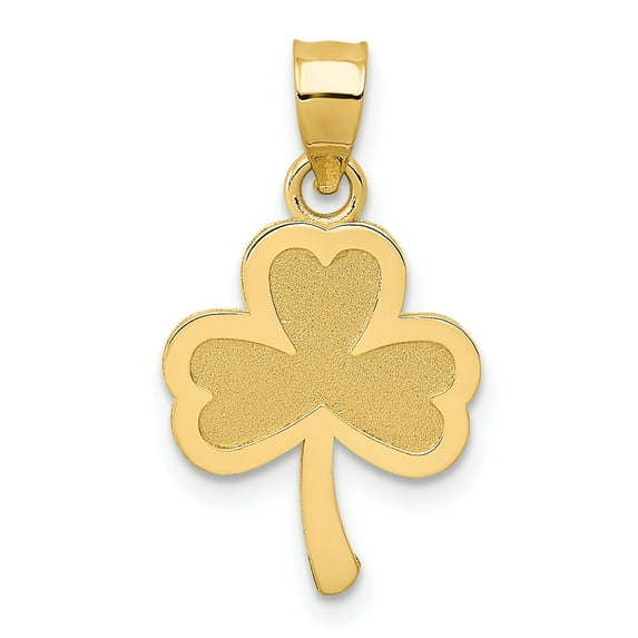 14K Yellow Gold Charm Pendant 17 mm 12 3 Leaf Clover