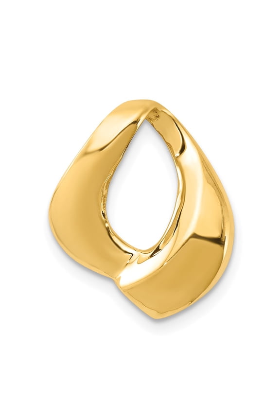 14K Yellow Gold Charm Pendant 18 mm 15 Fits Up To 6Mm Regular & 8Mm Fancy Omega Slide