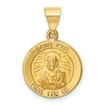 thumbnail image 1 of 14K Yellow Gold Charm Pendant 18 mm 15 Polished And Satin St. Paul Medal, 1 of 3