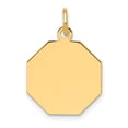 thumbnail image 1 of 14K Yellow Gold Charm Pendant 21 mm 15 Plain .013 Gauge Engravable Octagonal Disc, 1 of 2