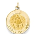 thumbnail image 1 of 14K Yellow Gold Charm Pendant 21 mm 16 Caridad Del Cobre Medal, 1 of 3