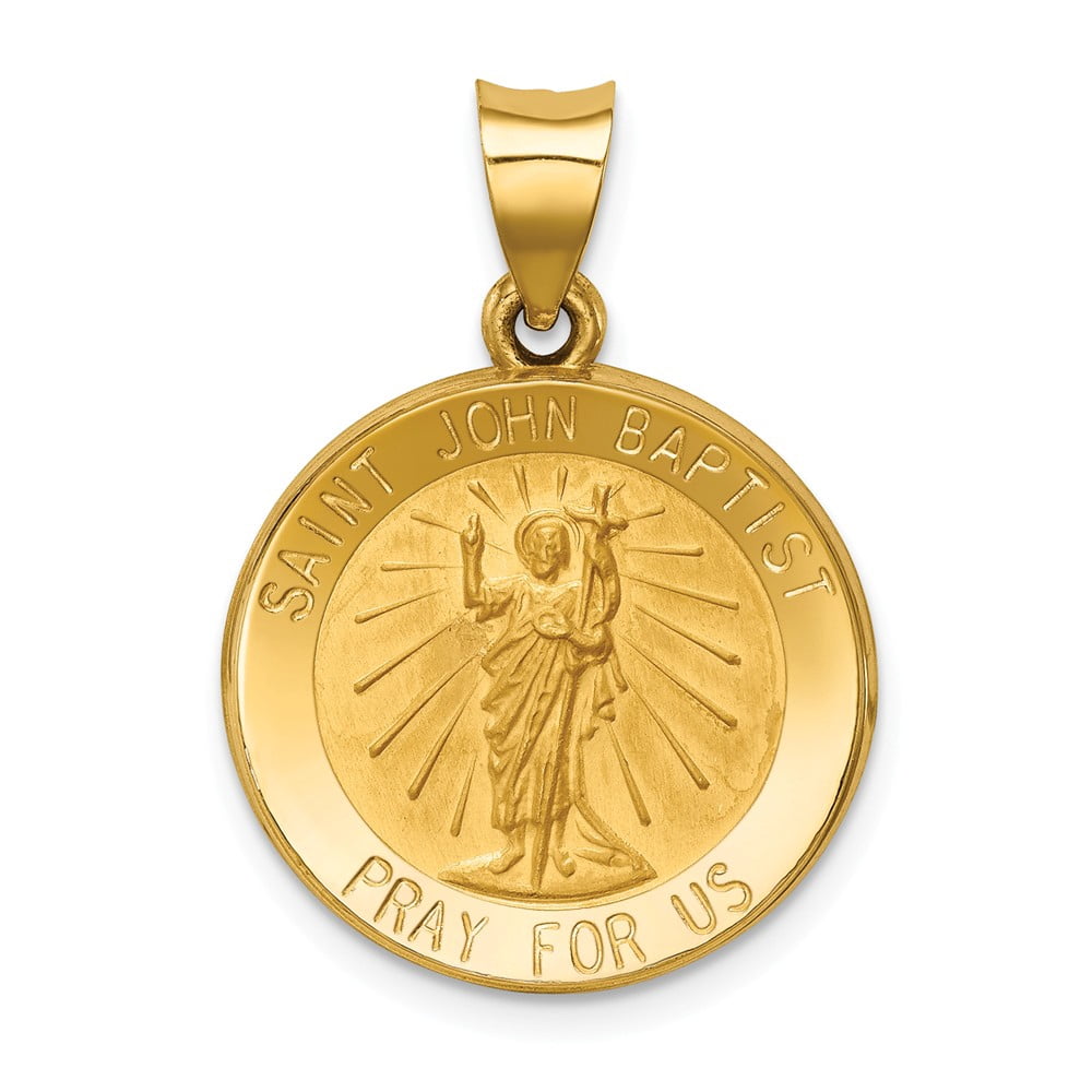14K Yellow Gold Charm Pendant 21 mm 18 Polished And Satin St. John ...