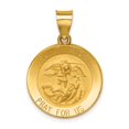 thumbnail image 1 of 14K Yellow Gold Charm Pendant 21 mm 18 Polished And Satin St. Michael Medal, 1 of 3