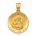 thumbnail image 1 of 14K Yellow Gold Charm Pendant 21 mm 19 Polished And Satin St. Joseph Medal, 1 of 3