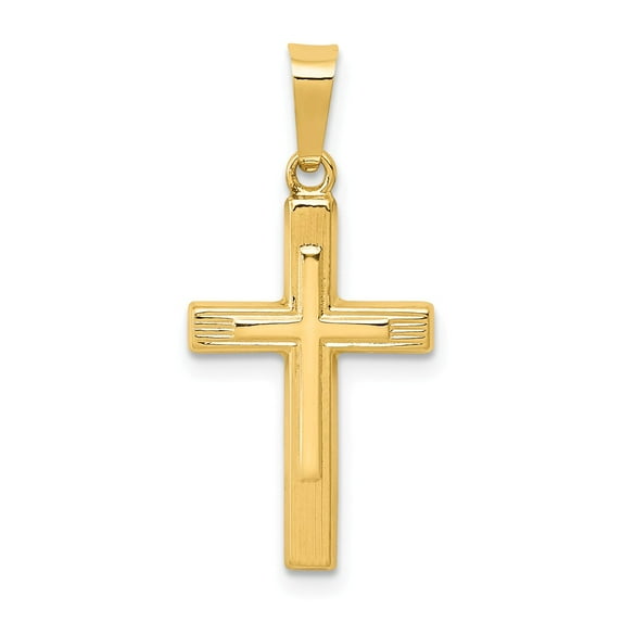 14K Yellow Gold Charm Pendant 24 mm 11.5 Polished Cross Latin