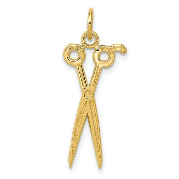 14K Yellow Gold Charm Pendant 28 mm 12 Scissors