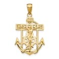 thumbnail image 1 of 14K Yellow Gold Charm Pendant 31.5 mm 18 Polished & Textured Mini Mariners Crucifix, 1 of 4