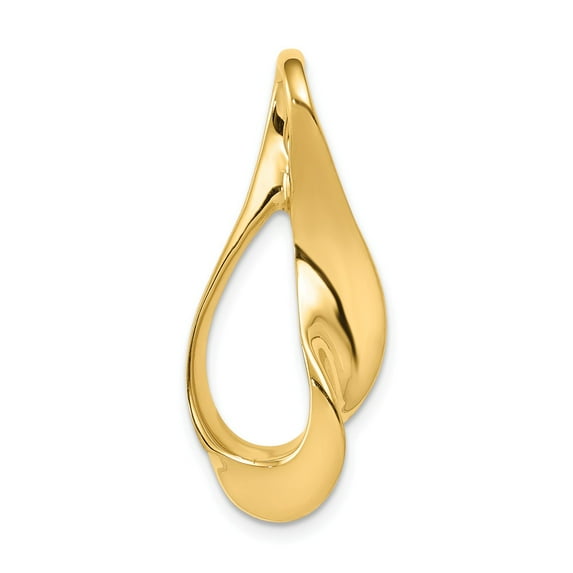 14K Yellow Gold Charm Pendant 31 mm 13 Fits Up To 3Mm Regular, 6Mm Fancy Reversible Omega Slide