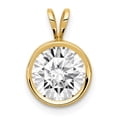 thumbnail image 1 of 14K Yellow Gold Charm Pendant Cubic Zirconia CZ Round 13 mm 9, 1 of 3