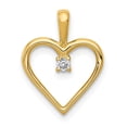 thumbnail image 1 of 14K Yellow Gold Charm Pendant Diamond Round Aa .03Ct. Heart, 1 of 4