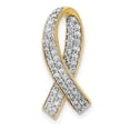 thumbnail image 1 of 14K Yellow Gold Charm Pendant Diamond Round Breast Cancer Awareness, 1 of 3