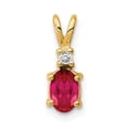 thumbnail image 1 of 14K Yellow Gold Charm Pendant Diamond Ruby Oval Red Round 13 mm 6, 1 of 2