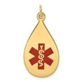 thumbnail image 1 of 14K Yellow Gold Charm Pendant Medical Alert Red 28.3 mm 16.1, 1 of 2
