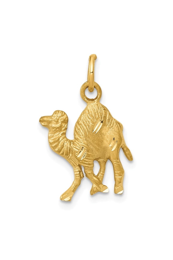 14K Yellow Gold Charm Pendant Men'S 21 mm 13 Camel