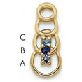thumbnail image 1 of 14K Yellow Gold Charm Pendant Personalized Customize Stones Round 20 mm 8, 1 of 3
